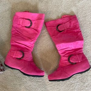 Hot pink boots. New in box